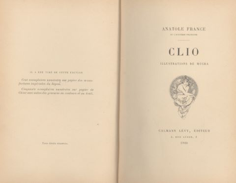 Clio. Illustrations de Mucha