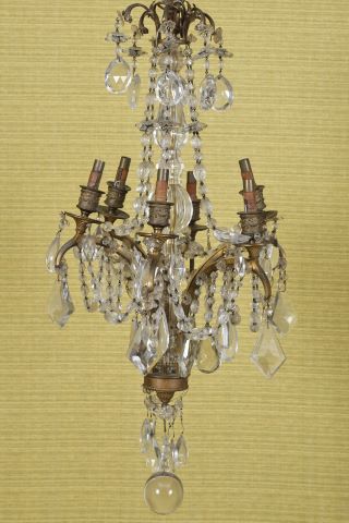 Lustre à pampilles à 6 bras de lumière