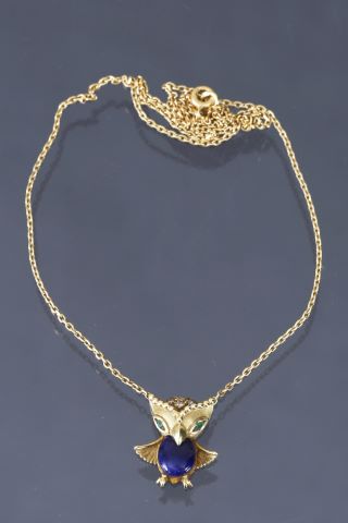 Mellerio Chaine-pendentif figurant une chouette