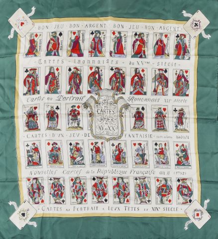 Carré de soie, modèle Histoire des cartes à jouer du…