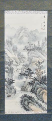 Rouleau kakemono figurant un paysage