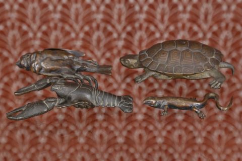 France et Japon 4 bronzes animaliers