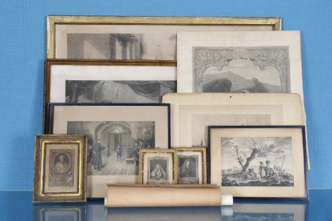Ensemble de 13 gravures anciennes