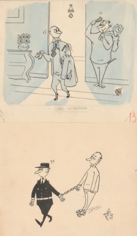 Rafle, Michel Feral dit (né en 1924) 6 dessins