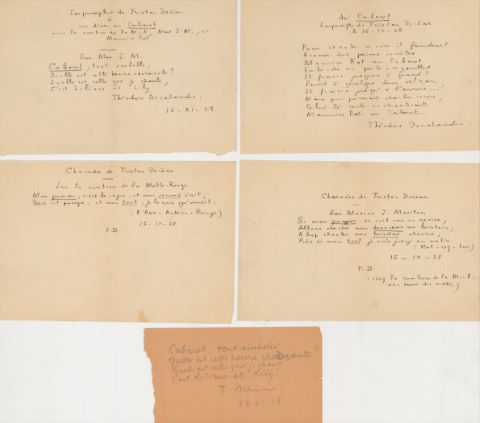 Tristan Derème (1889-1941) 5 manuscrits
