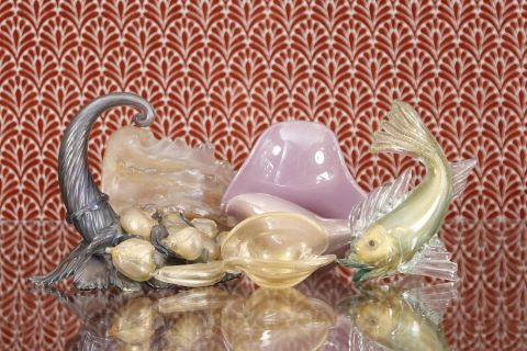 Ensemble de 7 objets en verre
