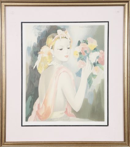 Jeune femme au bouquet de fleurs
