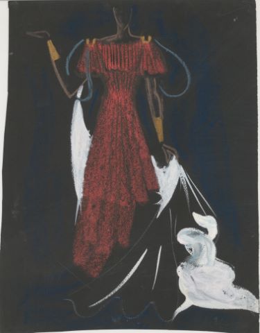 5 études de costumes pour la pièce de théâtre Amphytryon…