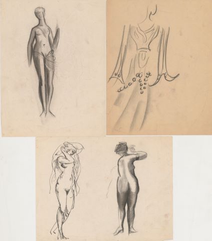 Attribué à Suzanne Lalique (1899-1989) 4 études...