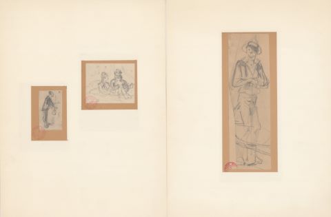 Alfred Grévin (1827-1892) Trois croquis