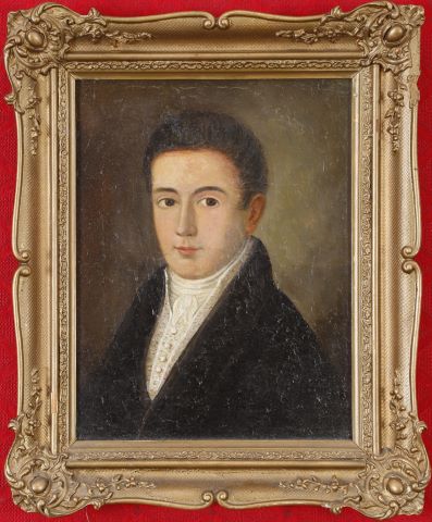 Portrait en buste d’homme de trois-quart à la cravate blanche