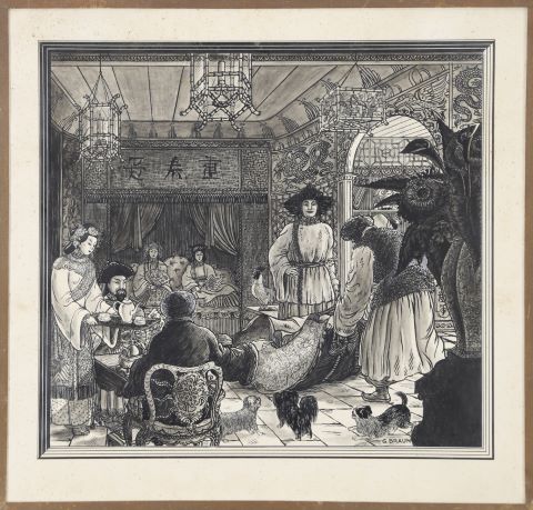4 illustrations, paysans mongols et chinois