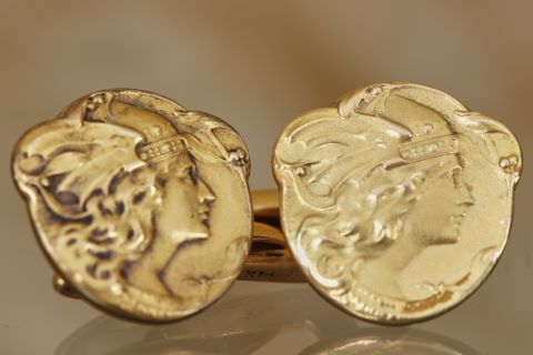 Paire de boutons de manchettes Art Nouveau