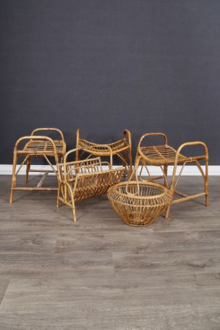 Mobilier en osier et rotin