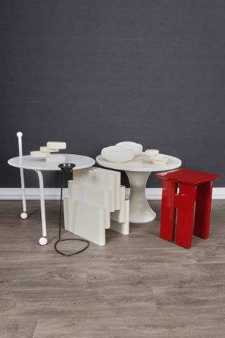 Mobilier de salon en polymère blanc
