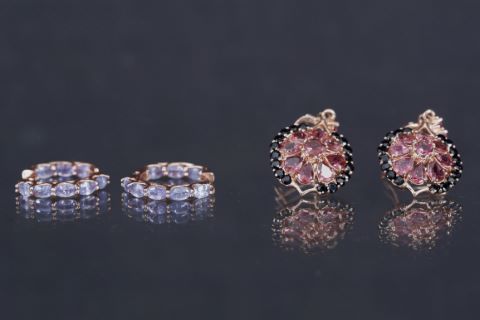 Paire de créoles et paire de pendants d’oreille