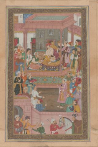 Iran Qajar, XIXe siècle Scène de palais