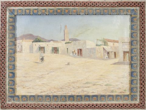 À dos d’âne, près de la médina, au loin un…