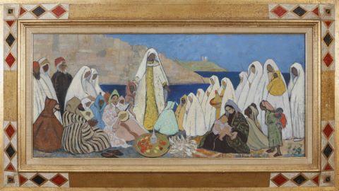 Scène de cérémonie au bord de l’eau