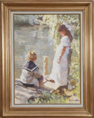 Youri Krotov (né en 1964) Au bord du lac