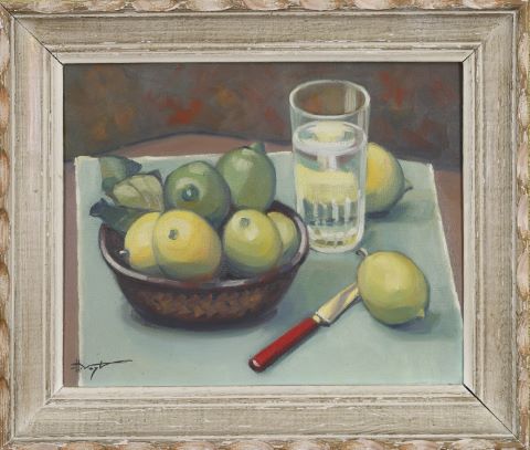 Hélène Vogt (1902-1994) Nature morte à la coupe...