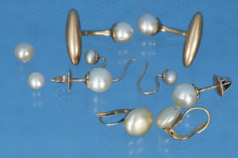 Ensemble de bijoux sertis de perles de culture et de…