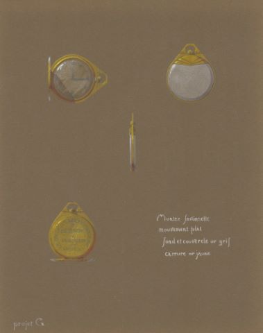 Ensemble 8 projets d’une montre savonnette Lepine pour le Président…