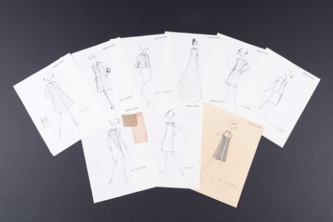 [Mode] Rare ensemble de 60 dessins - Collections “Haute couture”