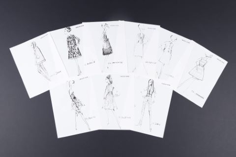[Mode] Rare ensemble de 60 dessins - Collections “Haute couture”