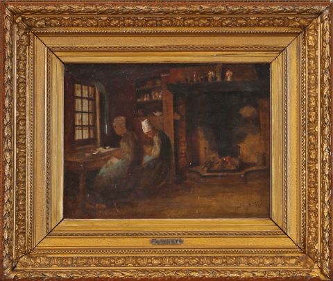 École française du XIXe siècle Femme à la couture