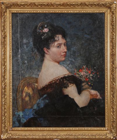 Attribué à Hans Makart (1840-1884) Portrait...