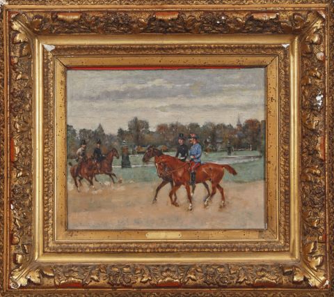 École du XIXe siècle Promenade à cheval