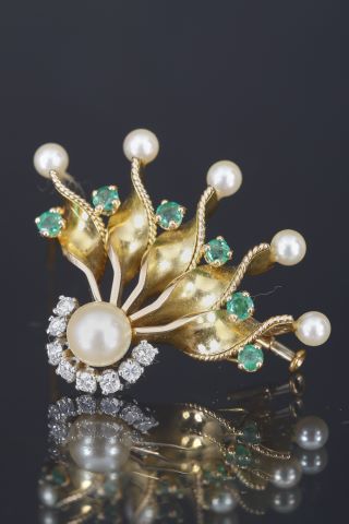 Broche de forme éventail