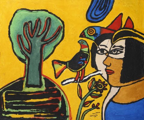Arbre, oiseau et couple