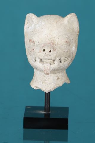 Tête de renard ou de chien et fragment de tenture