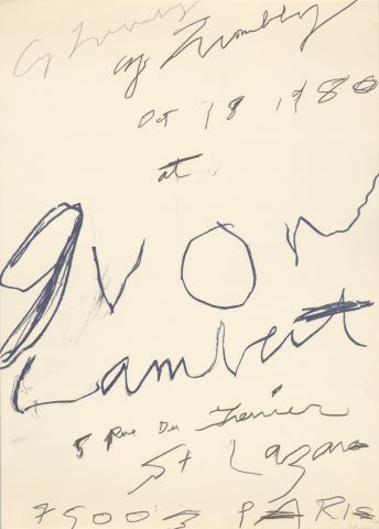 Affiche d’une exposition chez Yvon Lambert