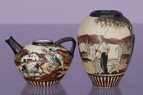Ciboure et Rodolphe Fischer 1 vase et 1 pichet