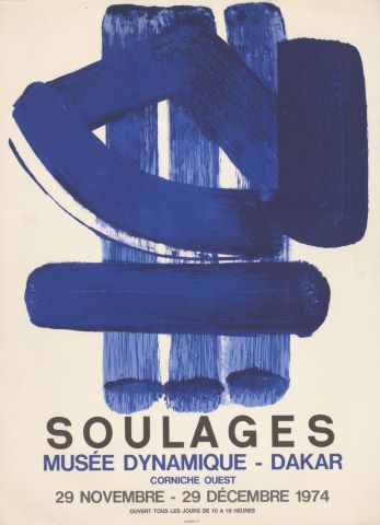 Affiche de l’exposition Soulages au Musée dynamique de Dakar