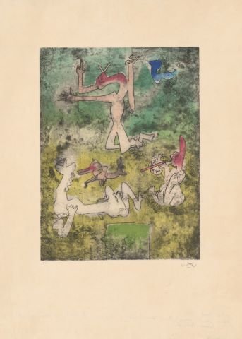 Centre Nœds, d’une suite illustrant un poème d’Antonin Artaud