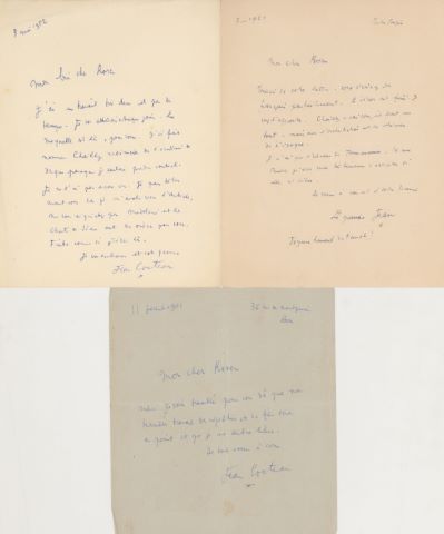 Jean Cocteau (1889-1963) 5 LAS à Heinz Rosen