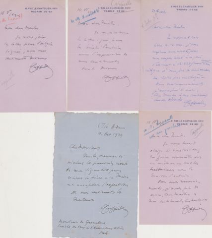 Ensemble de lettres de l’artiste