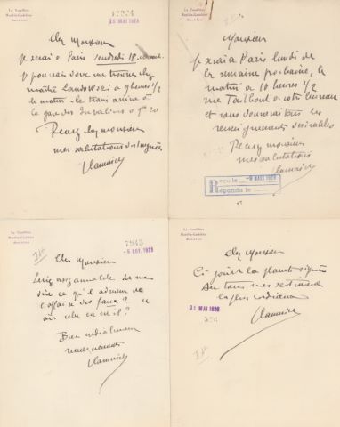 Ensemble de lettres de l’artiste