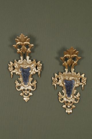 Paire de miroirs à fronton