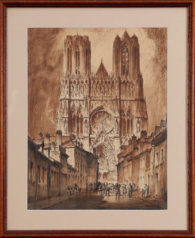 Dresseur d’ours devant la cathédrale de Reims