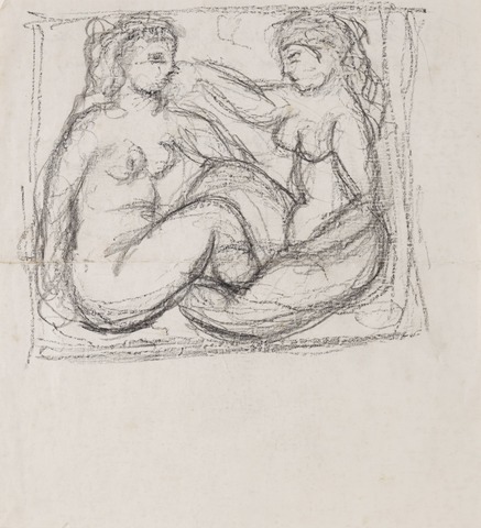 Sans titre (étude de deux femmes nues assises)