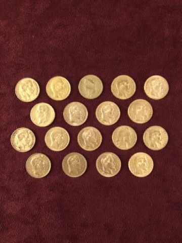 18 pièces de 20 francs dites Napoléon