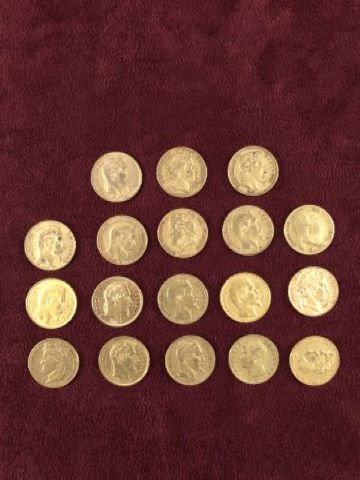 18 pièces de 20 francs dites Napoléon