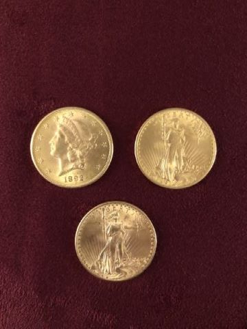3 pièces de 20 dollars