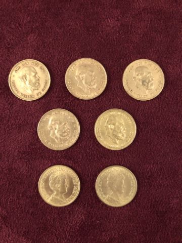 7 pièces de 10 gulden