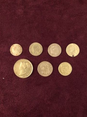 7 pièces en or